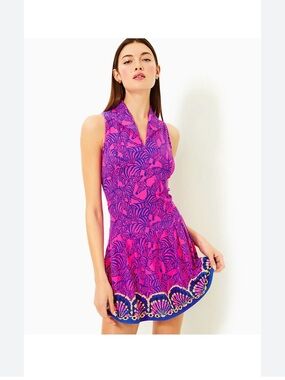 LIlly Pulitzer FEDERICA 👗 UPF 50+, PASSION FRUIT PINK LIL WILD NIGHTS. SZ SMALL